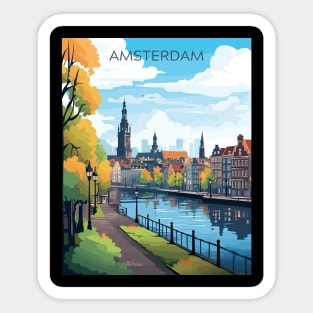 Amsterdam, Netherlands, Travel Print, Travel Wall Art, Travel Home Décor, Travel Gift Art Sticker